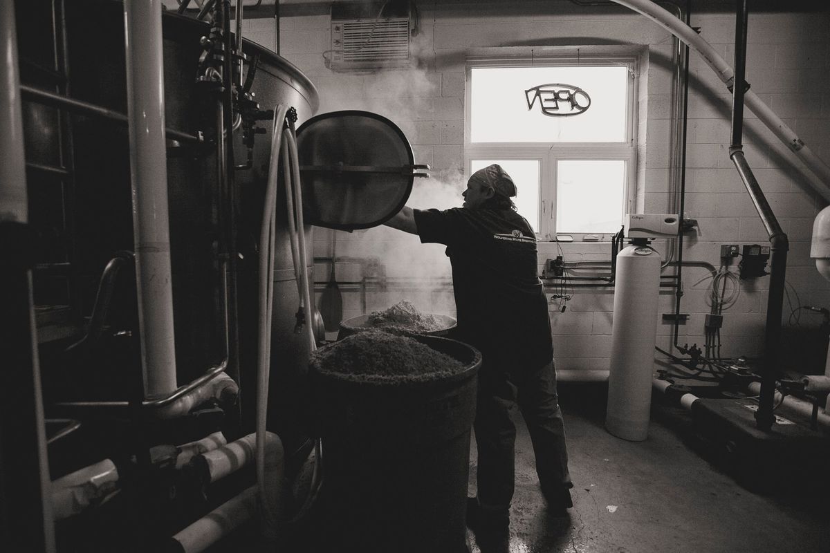 A brewer in the the brewhouse.