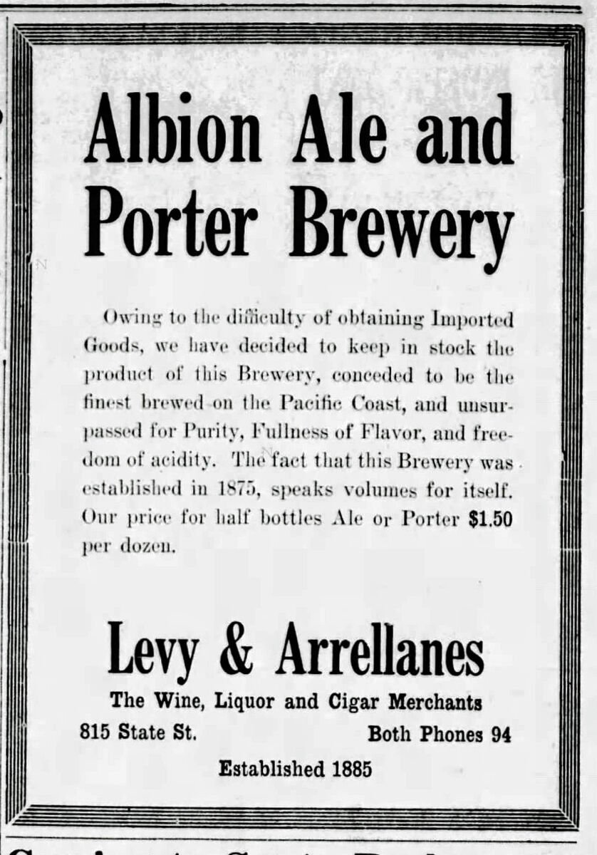 albion ale and porter brewery advertisement