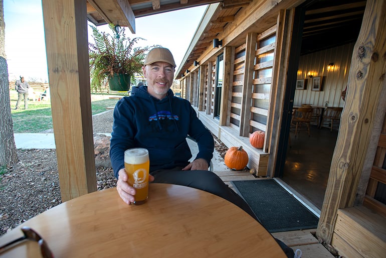 Brian Sorensen tries an offering from Orthodox Farmhouse Brewery in Fayetteville.