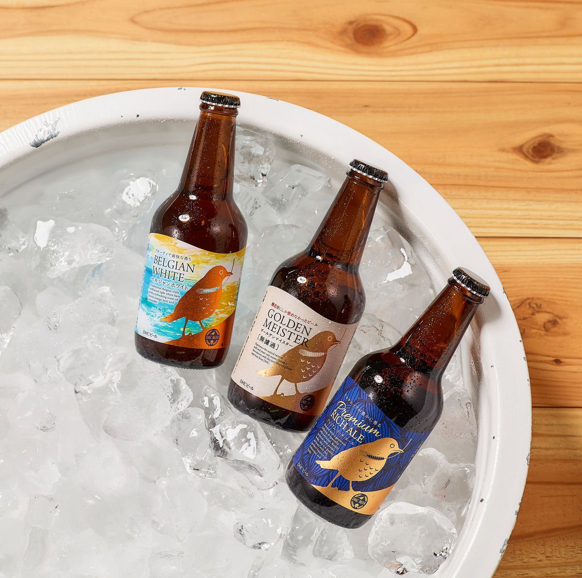 dhc beer co. beers chilling in an ice bucket