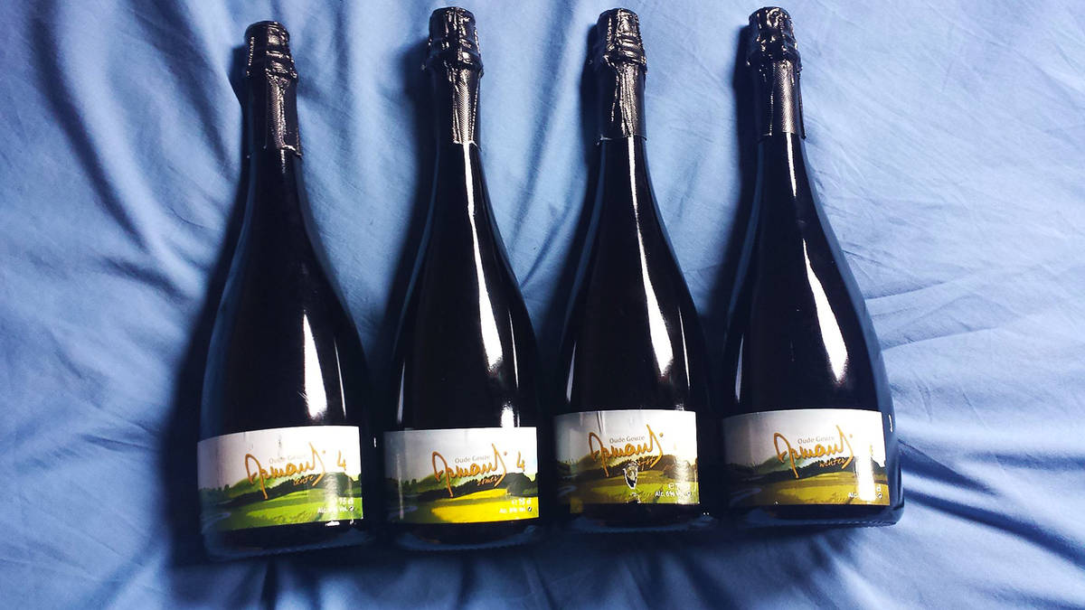 four bottles of Drie Fonteinen's Armand'4 Oude Geuze