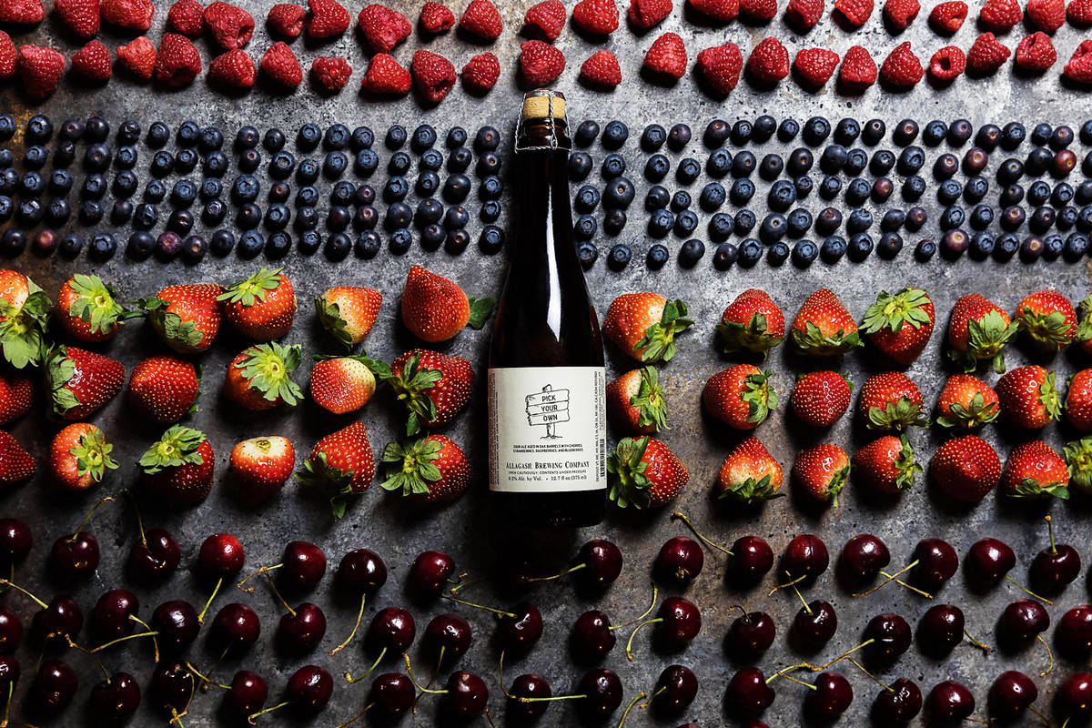 allagash brewing pick your own with various berries around it