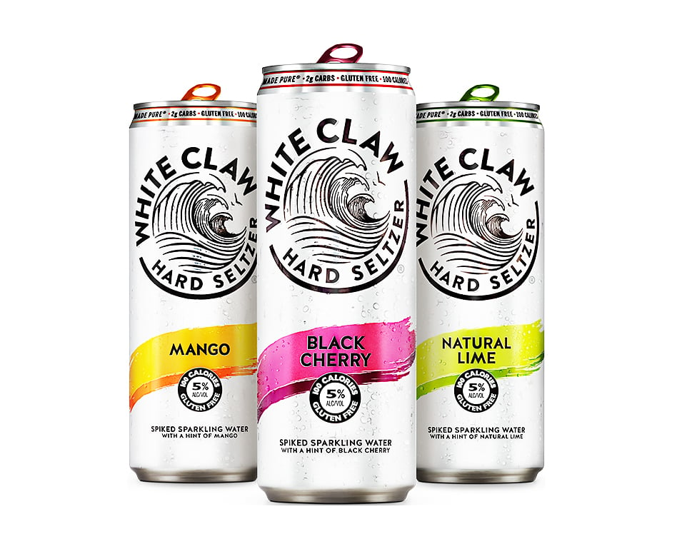 white claw hard seltzer cans