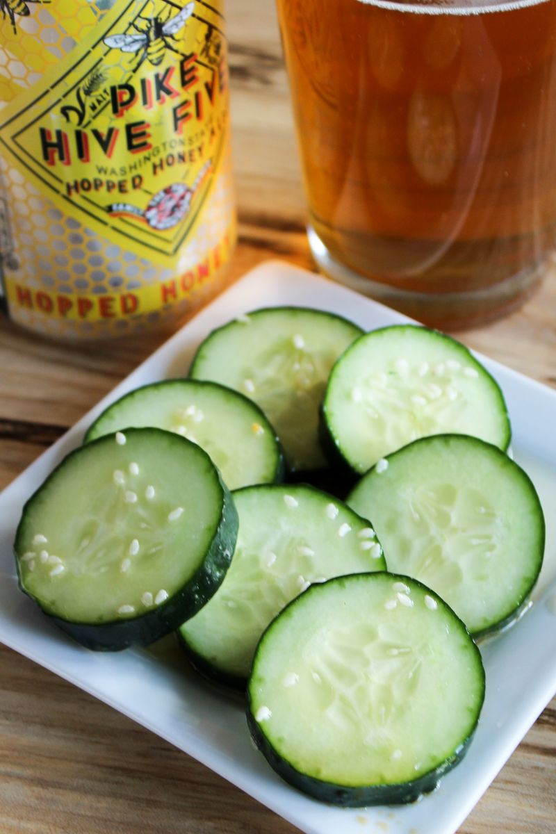 Pike Brewing Hive Five Paired With Sesame Cucumber Salad